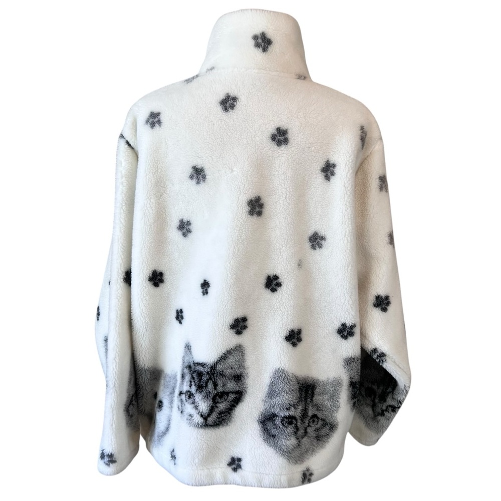 Vintage 90’s Black Mountain Cat Print fleece full zip jacket - Picture 9 of 9